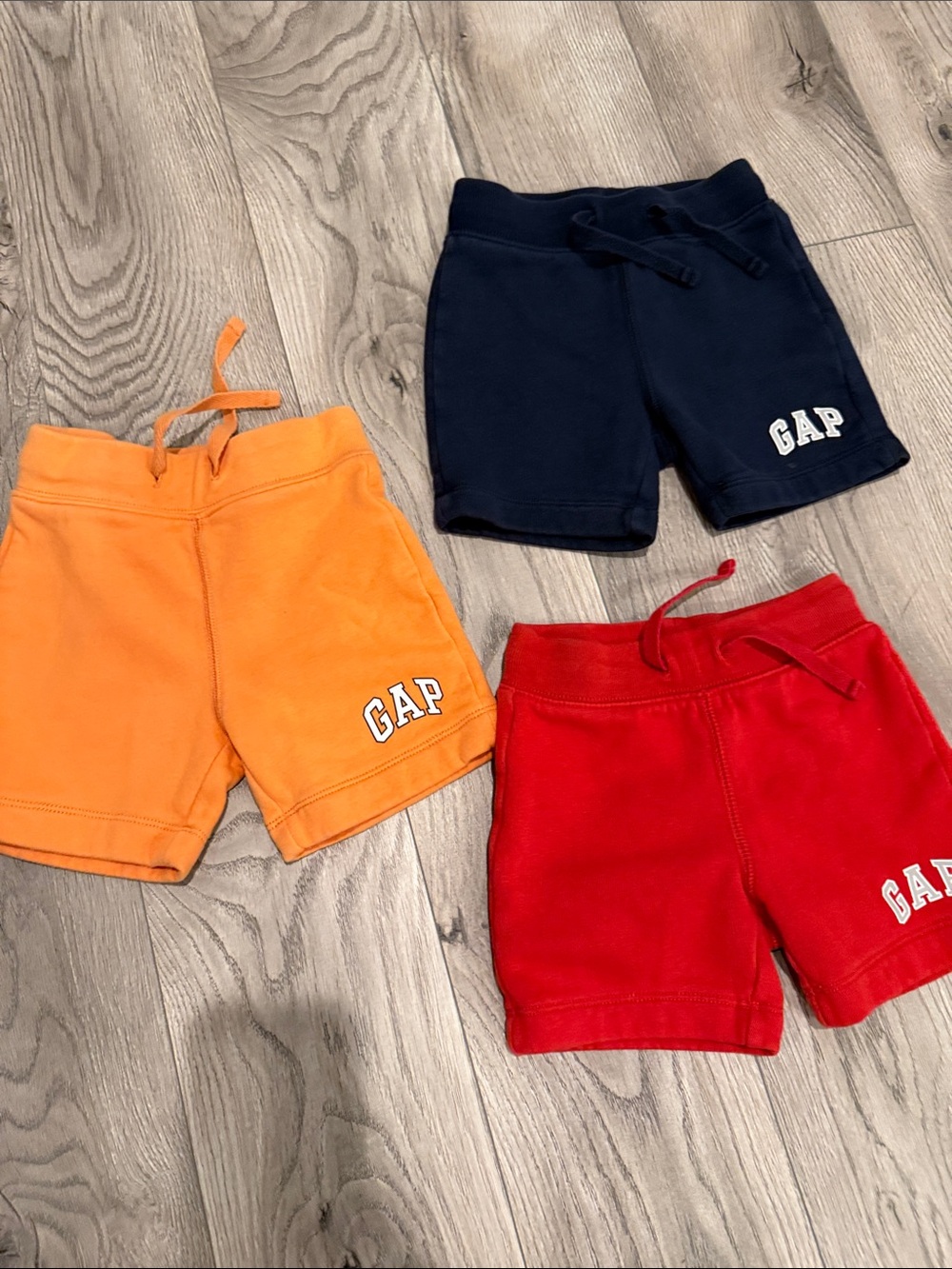 GAP Kids Cotton Drawstring Shorts in Navy, Orange & Red